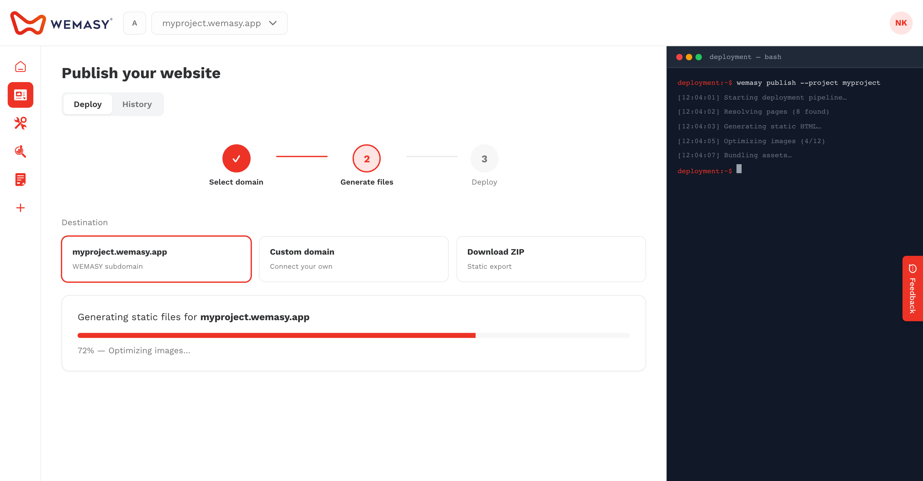 Website-Builder: Nach Updates suchen