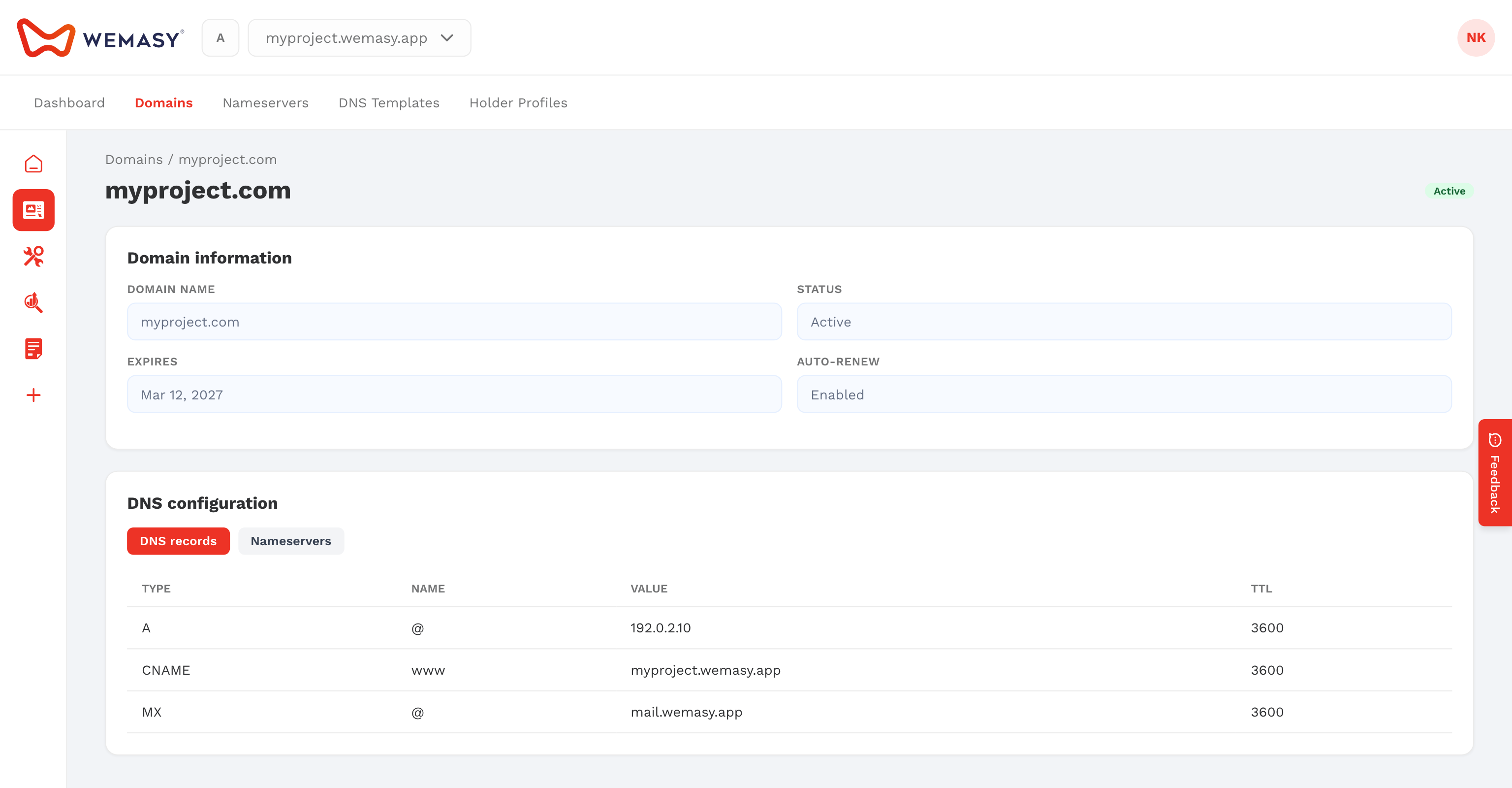 Domainregistrierung: DNS pro Domain