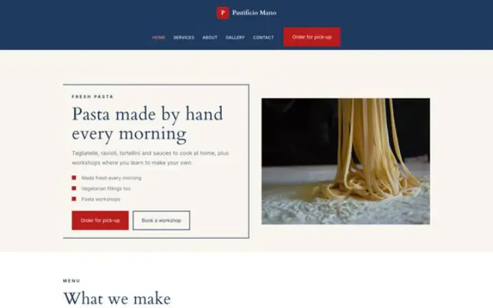 Website für Frische Pasta