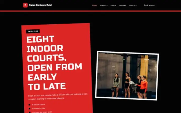 Website für Padelclub