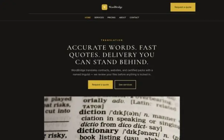Website für Übersetzungsbüro