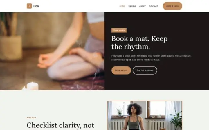 Website für Yogastudio