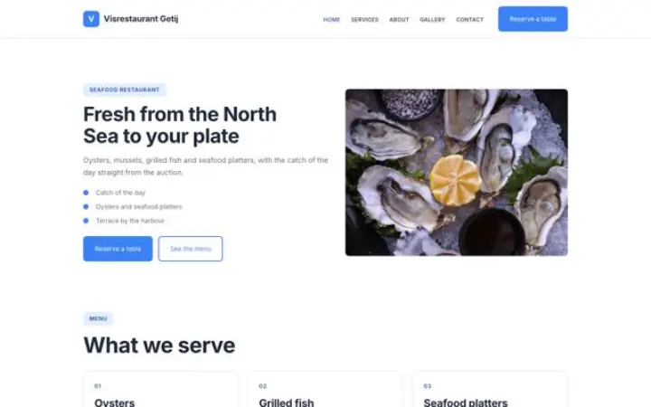 Website für Fischrestaurant