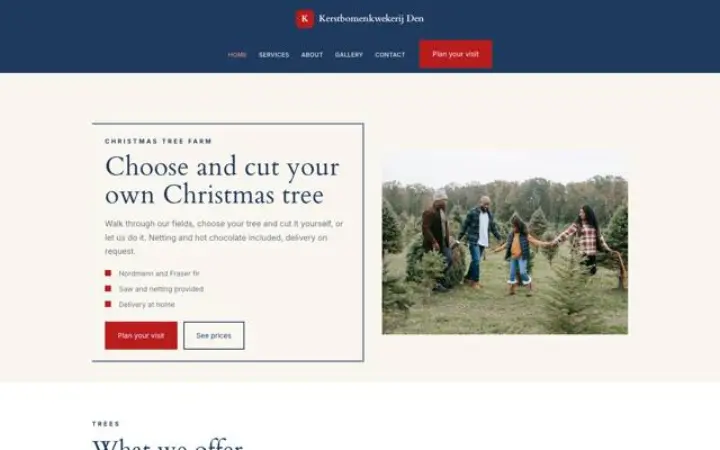 Website für Weihnachtsbaumhof