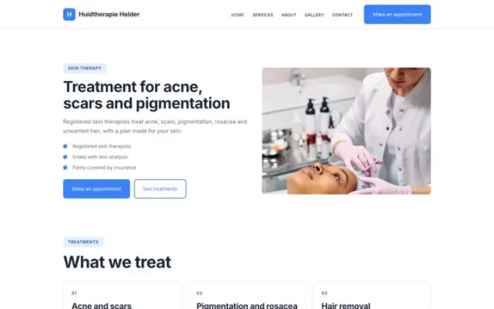 Website für Hauttherapie