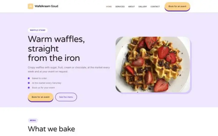 Website für Waffelstand