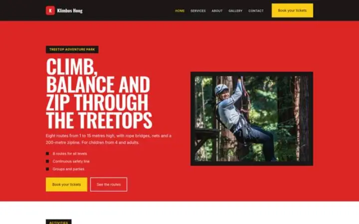Website für Kletterwald