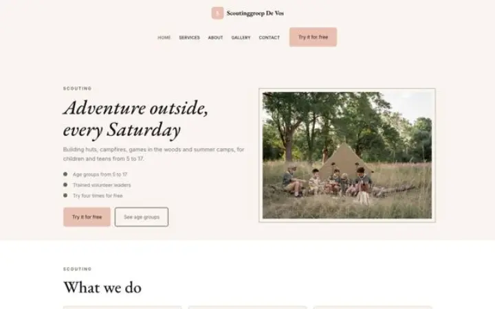 Website für Pfadfindergruppe