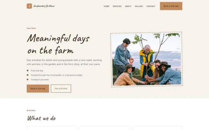 Website für Sozialer Bauernhof