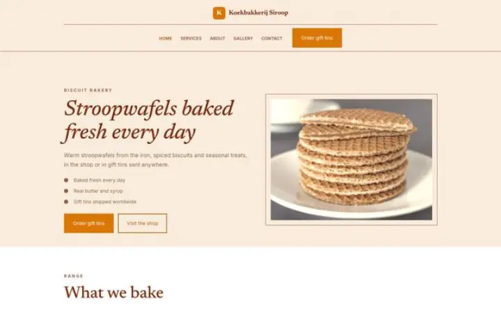 Website für Keksbäckerei