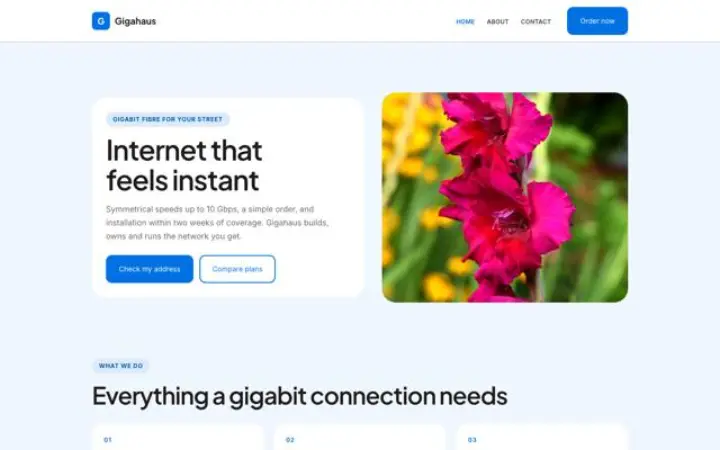 Website für Glasfaser
