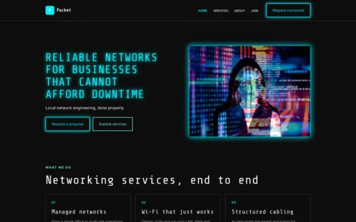 Website für Netzwerktechnik