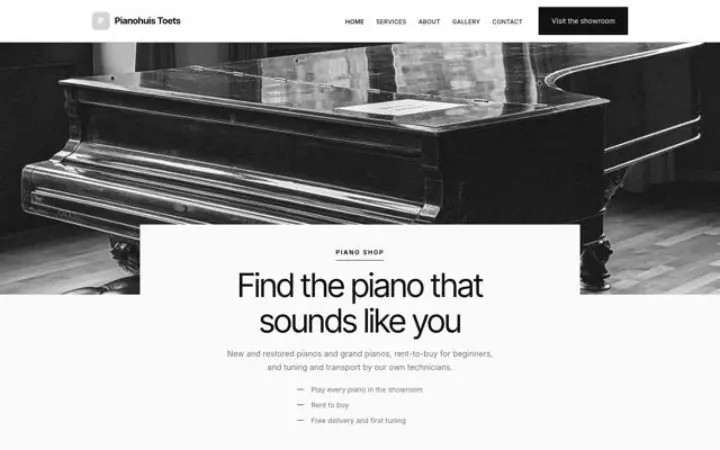 Website für Klavierhaus