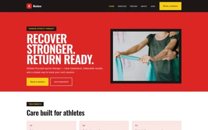 Website für Sporttherapie