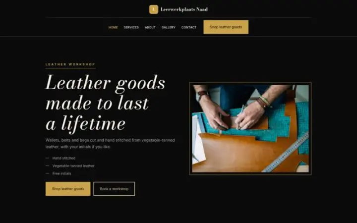 Website für Lederwerkstatt