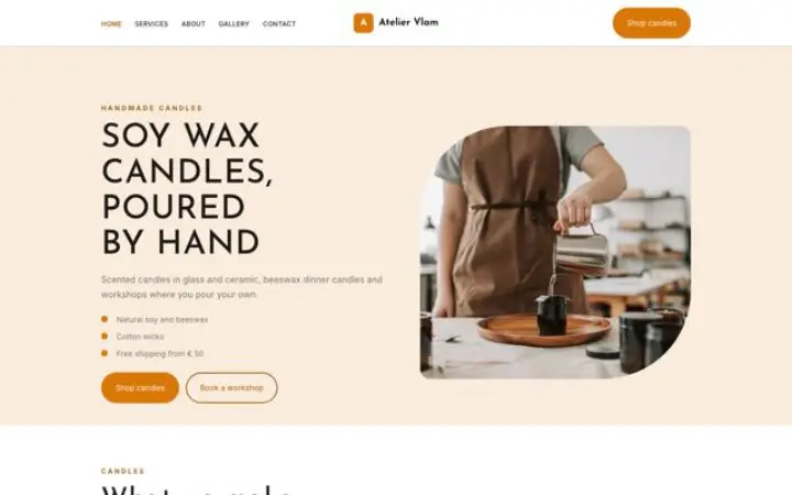 Website für Kerzenmanufaktur