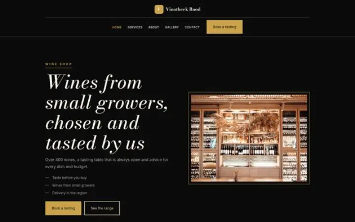 Website für Weinhandlung