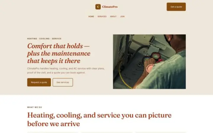 Website für Heizung und Klima