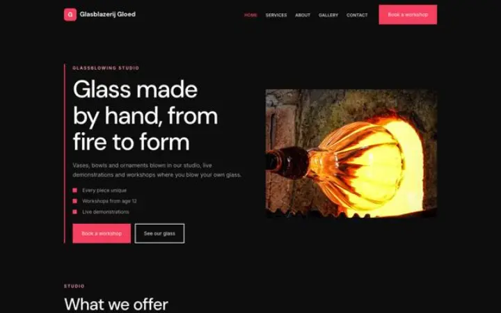 Theme Glasblazerij Gloed