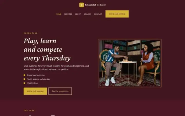 Website für Schachverein