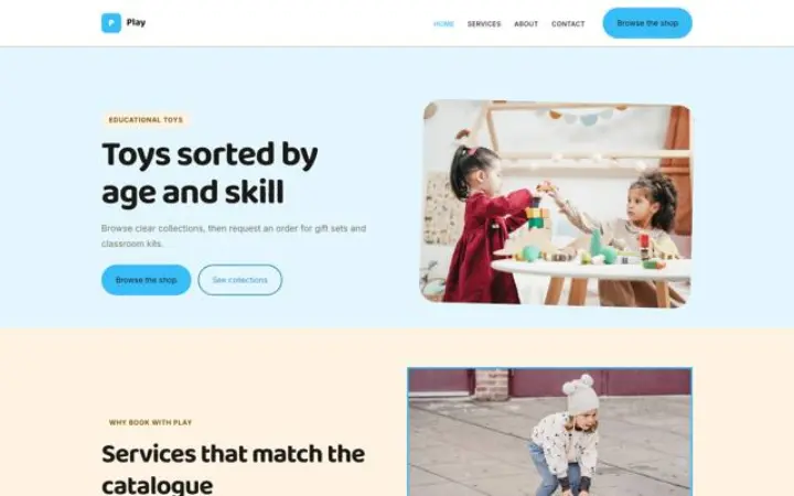 Website für Lernspielzeug