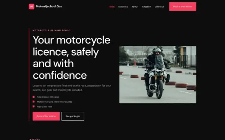 Website für Motorradfahrschule