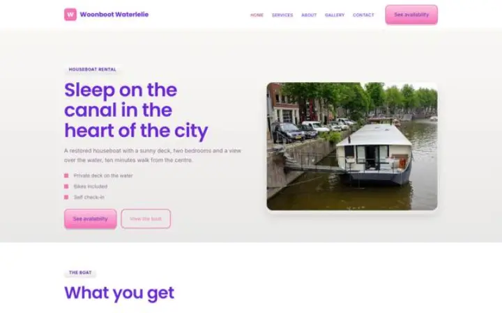 Website für Hausboot mieten