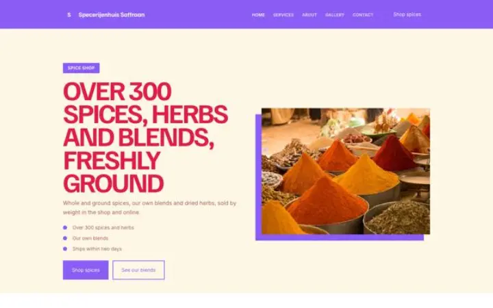 Website für Gewürzladen