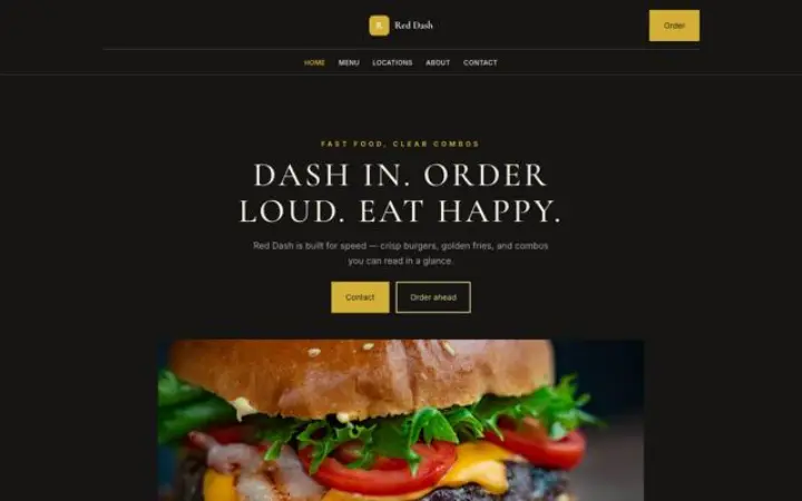 Website für Fast Food