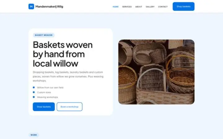 Website für Korbflechterei