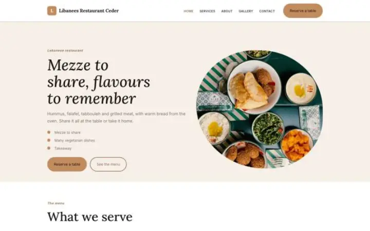 Website für Libanesisches Restaurant