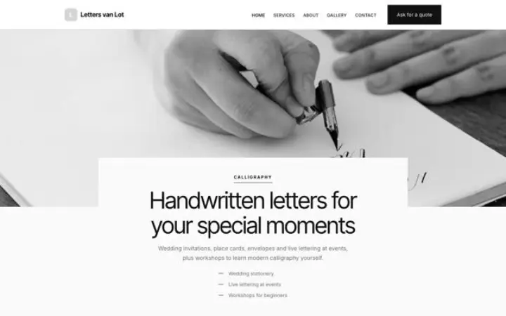 Website für Kalligrafie
