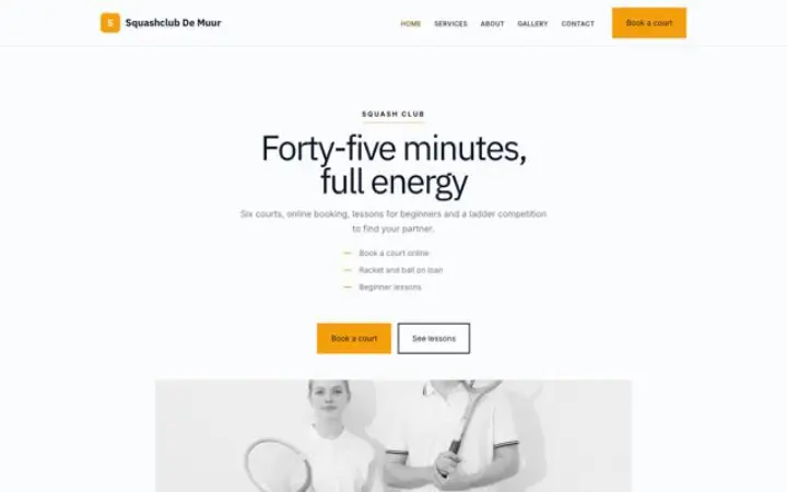 Website für Squashclub