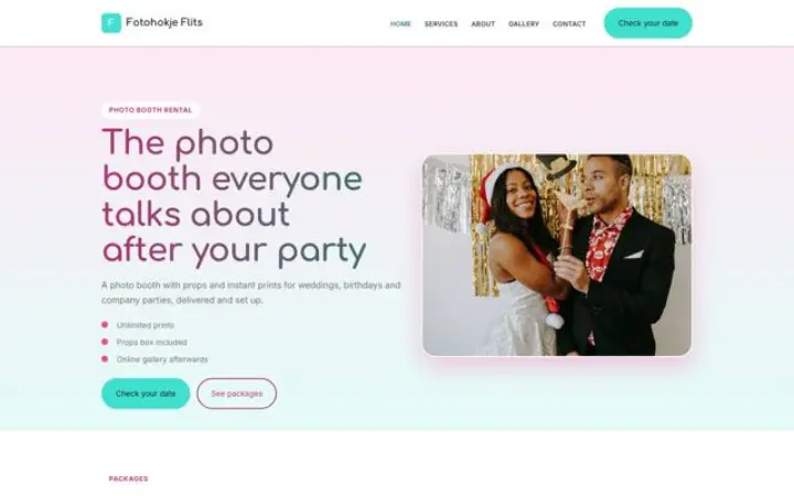 Website für Fotobox-Verleih