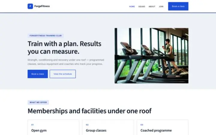 Website für Gym & Fitness