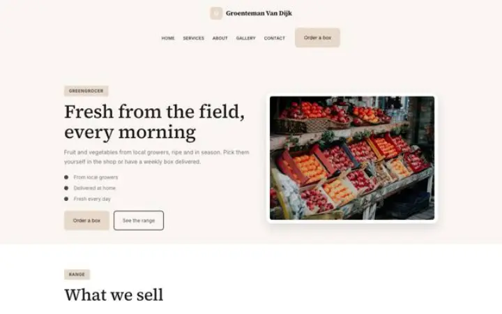 Website für Obst und Gemüse