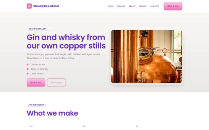 Website für Destillerie