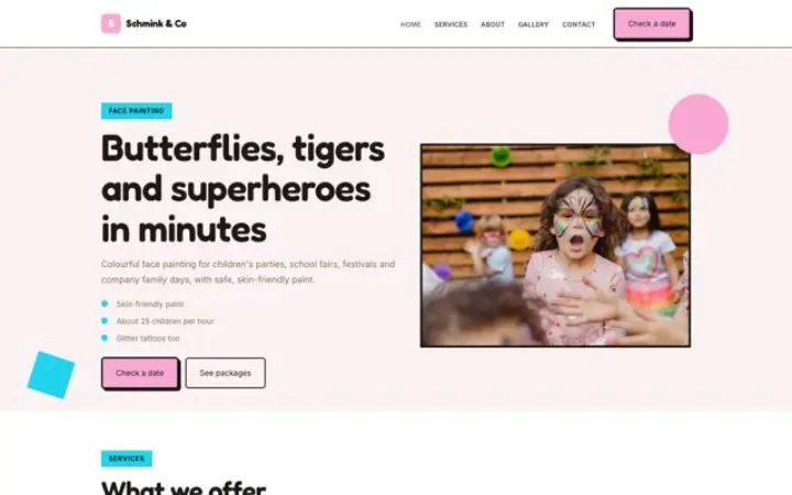 Website für Kinderschminken