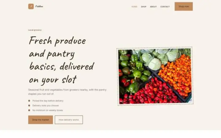 Website für Lebensmittel