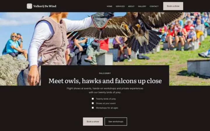 Website für Falknerei