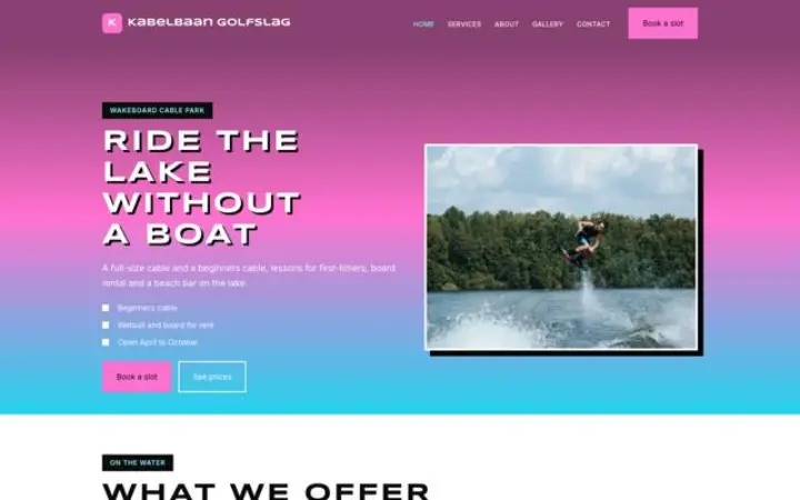 Website für Wakeboard-Wasserskianlage