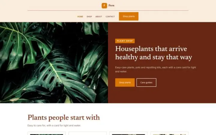 Website für Pflanzenladen