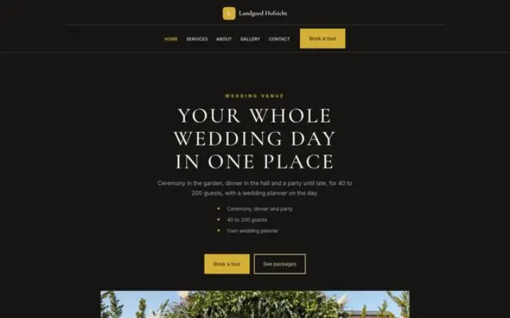 Website für Hochzeitslocation