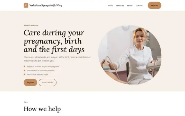 Website für Hebammenpraxis