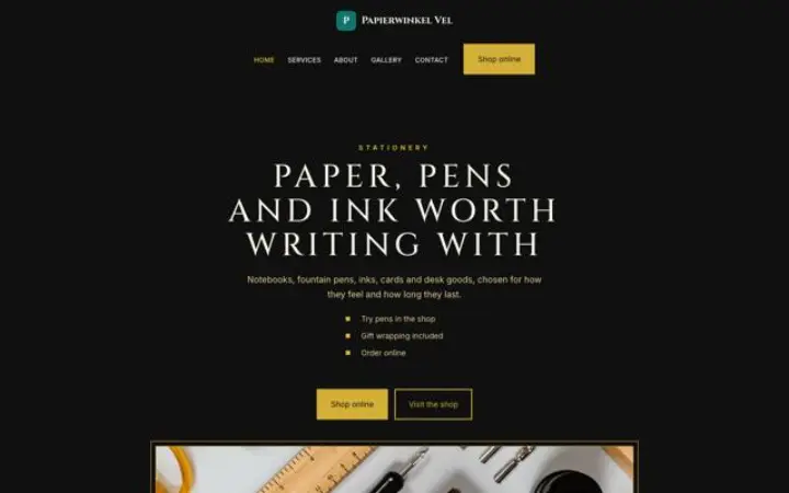 Website für Schreibwarenladen