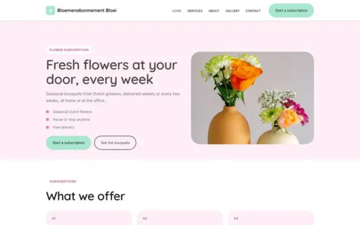 Theme Bloemenabonnement Bloei
