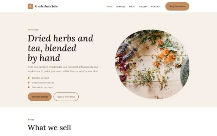 Website für Kräuterladen