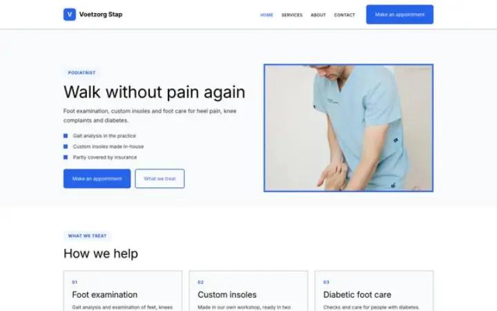 Website für Podologie