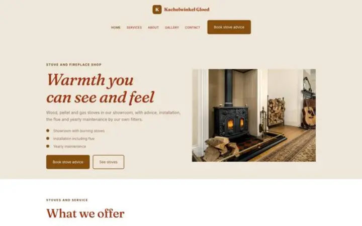 Website für Ofen- und Kaminstudio