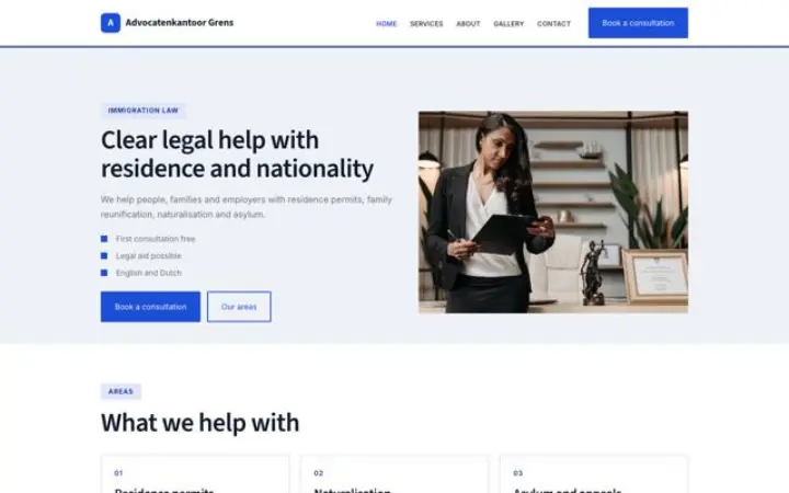 Website für Kanzlei für Ausländerrecht